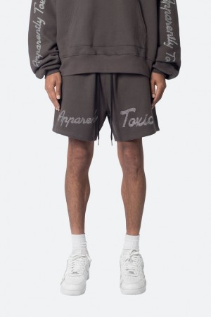 Mnml Apparently Toxic Sweatshorts Shorts Vintage Black | YM81-K7FO