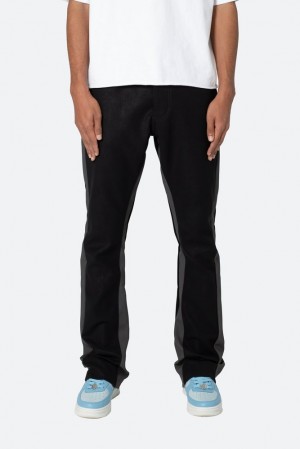 Mnml B518 Leather Flare Pants Flare Denim Black/Grey | IQ35-G7LT