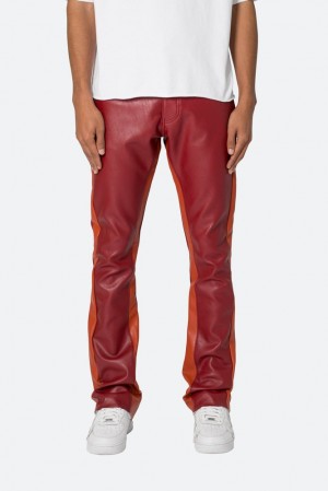 Mnml B518 Leather Flare Pants Flare Denim Red/Orange | QN55-N0UY