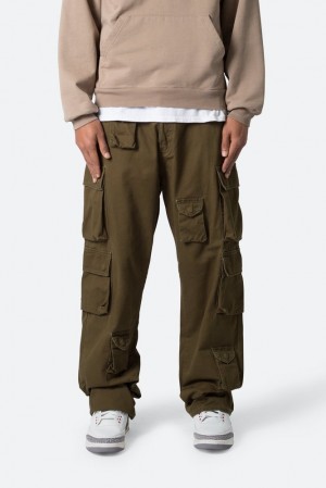 Mnml Baggy Cargo Pants Cargos Washed Olive | JE90-W2UP