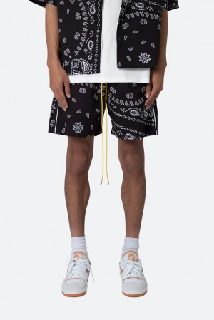 Mnml Bandana Paisley Shorts Shorts Black | FI76-G4HN