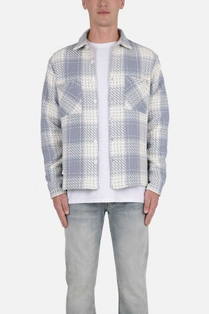 Mnml Classic Flannel Shirt Shirts Blue/White | SU81-A7GE