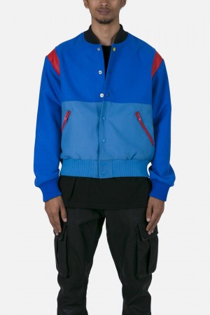 Mnml Color Block Varsity Jacket Jackets Blue | PD83-H1BZ