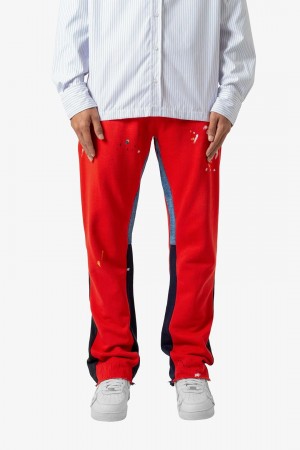 Mnml Contrast Bootcut Sweatpants Sweatpants Red | RB15-C7VP