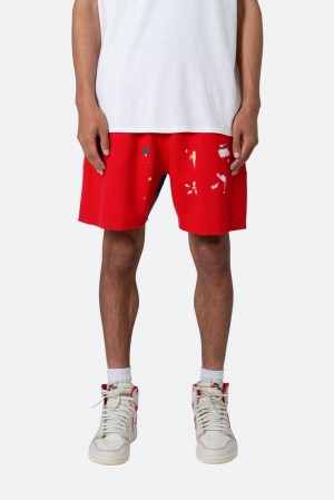 Mnml Contrast Paneled Sweatshorts Shorts Red | MJ14-Y4SF