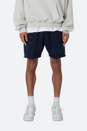 Mnml Contrast Paneled Sweatshorts Shorts Navy | QI73-I3VO