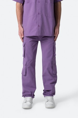 Mnml Cotton Cargo Pants Cargos Purple | ZF05-H9PW