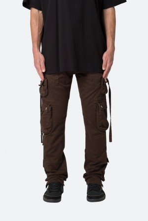 Mnml D152 Cargo Pants Straight Denim Chocolate | EG84-D4RV