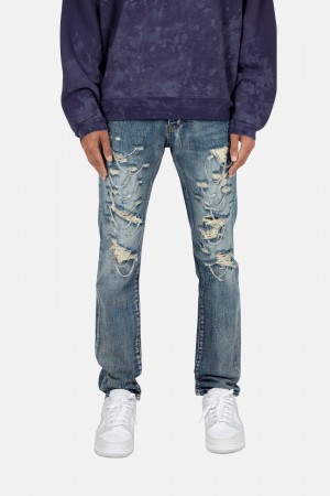 Mnml D436 Chain Straight Denim Straight Denim Blue | LU57-O2JC