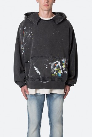 Mnml Destroyed Painter Hoodie Sweatshirts Vintage Black | VH62-L7RU