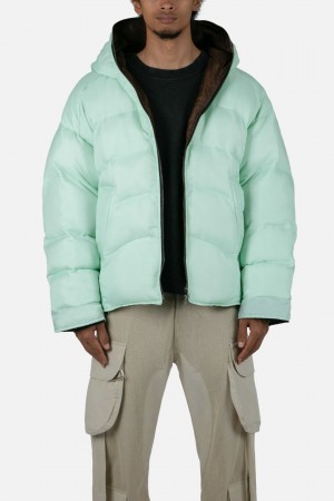 Mnml Full Zip Puffer Jacket Jackets Mint | IK57-U8DN