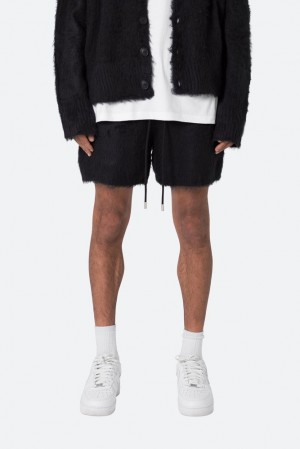 Mnml Fuzzy Sweatshorts Shorts Black | AJ82-T8LM