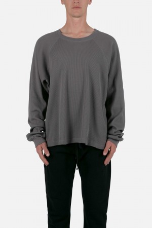 Mnml Heavy Thermal L/S Tee Long Sleeve Tees Grey | QX21-K7QM