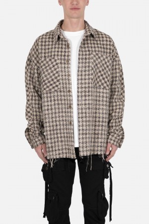 Mnml Heavyweight Woven Flannel Shirts BROWN | IO04-R9BI