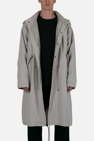 Mnml Hooded Trench Jacket Jackets Grey | KL87-N6XA