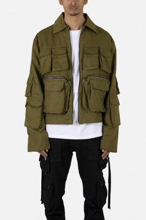 Mnml Lightweight Cargo Jacket Jackets Olive | JF06-Y1ER