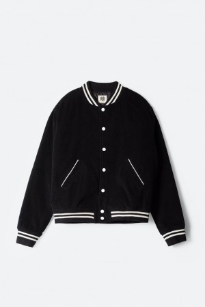 Mnml Love Thy Neighbour Varsity Jacket Jackets Black | AW04-X4XZ