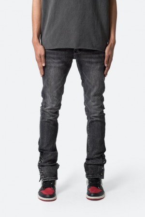 Mnml M588 Snap Slim Denim Straight Denim Washed Black | FZ92-A3VN