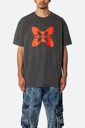 Mnml MNML Butterfly Tee Tees Washed Black | UT71-R5XE