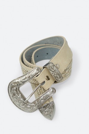 Mnml Metal Studded Belt Belts Cream | ED85-I0QQ