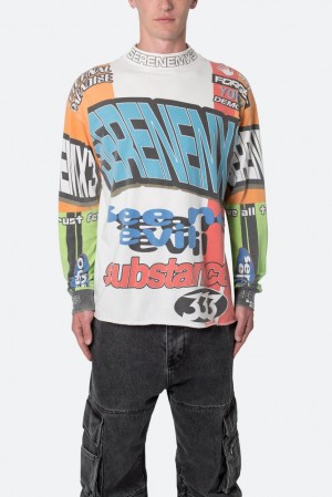 Mnml Mock Neck Motocross L/S Tee L/S Tees Multi | GT89-M6ZG