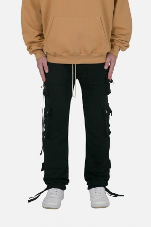 Mnml Multi Pocket Cargo Sweatpants Sweatpants Black | ZU39-A3NL