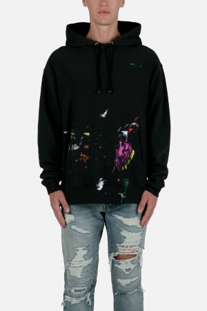 Mnml Painter Hoodie Sweatshirts Black | WD03-M9ZM