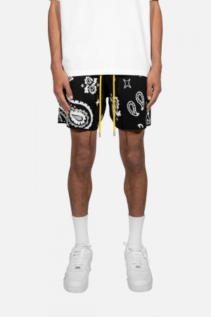 Mnml Paisley Knit Shorts Shorts Black | FR73-P3SW