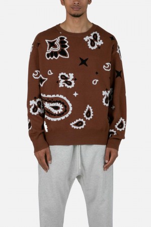 Mnml Paisley Knit Sweater Sweatshirts BROWN | TJ03-P5JS