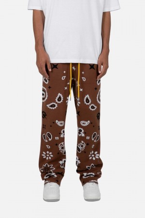 Mnml Paisley Knit Sweatpants Sweatpants BROWN | EG13-H3KN