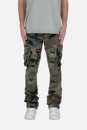 Mnml Patch Pocket Flare Cargo Pants Flare Denim Camo | IK24-B1VF