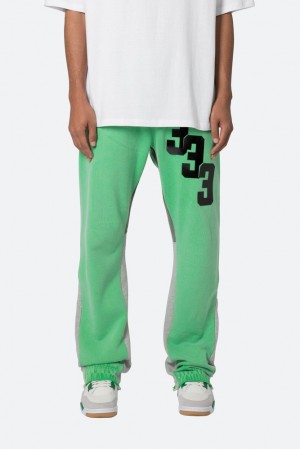 Mnml Patched Contrast Bootcut Sweatpants Sweatpants Green | KK57-S3MZ