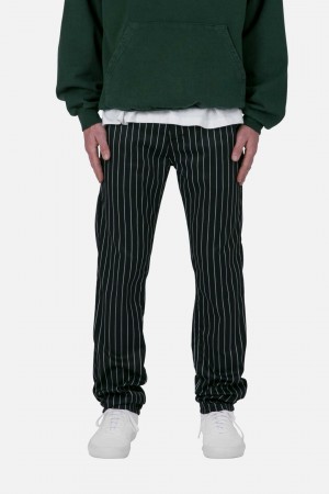 Mnml Pinstripe Pants Pants & Chinos Black/White | AF53-M7GY