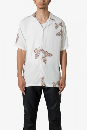 Mnml S/S Button Up Shirt Shirts Butterfly Print - Butterfly Print | BV55-S6NL