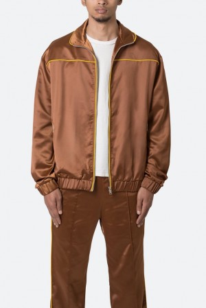 Mnml Satin Track Jacket Jackets BROWN | VN50-Q5VM