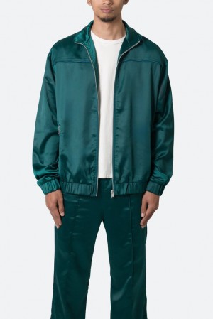 Mnml Satin Track Jacket Jackets Green | UD71-J9GT