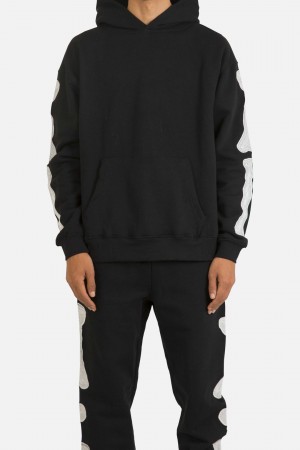 Mnml Skeleton Hoodie Sweatshirts Black | GZ71-Q4OR