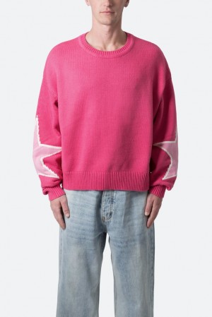 Mnml Star Sweater Sweatshirts Pink | JC11-I7EO