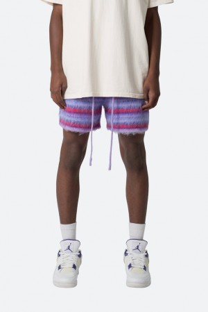 Mnml Striped Mohair Shorts Shorts Purple | RJ84-M7UM