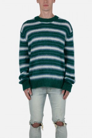 Mnml Striped Mohair Sweater Sweatshirts Green | EY70-Q6KO