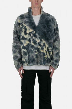 Mnml Tie Dye Sherpa Pullover Jackets Blue/Multi | UY86-R8EI