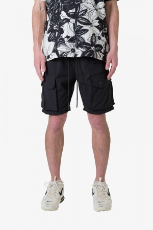 Mnml Triple Pocket Cargo Shorts Shorts Black | SQ57-F7WP