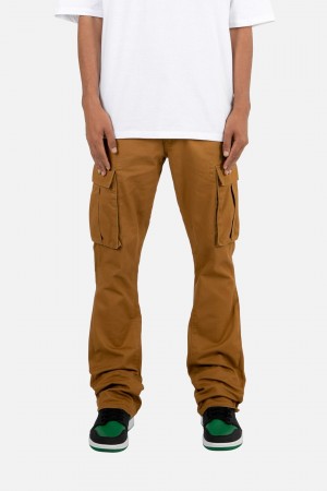 Mnml Twill Flare Cargo Pants Flare Denim BROWN | PA38-D8NY