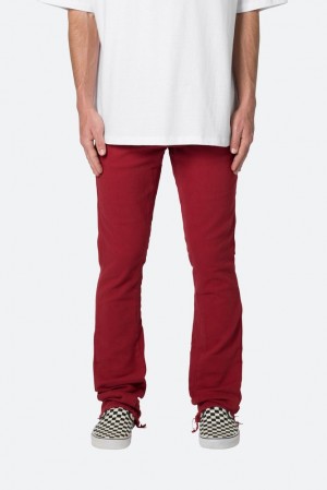 Mnml Twill Slim Stacked Pants Pants & Chinos Burgundy | OX97-E6YA