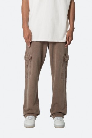 Mnml Washed Cargo Sweatpants Sweatpants BROWN | PQ62-I7CJ