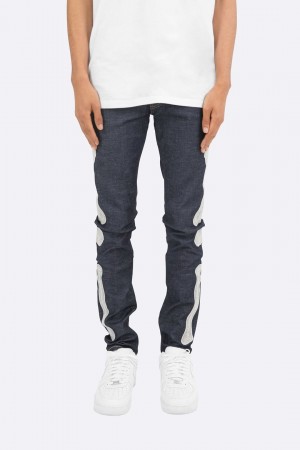 Mnml X199 Skeleton Skinny Denim Skinny Denim Raw Blue | EQ63-P1JA