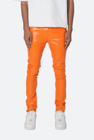 Mnml X534 Leather Skinny Denim Skinny Denim Orange | UJ20-F6CK