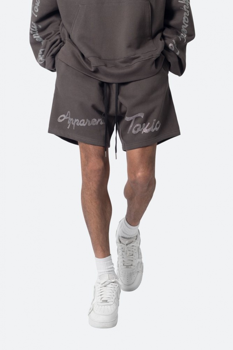 Mnml Apparently Toxic Sweatshorts Shorts Vintage Black | YM81-K7FO