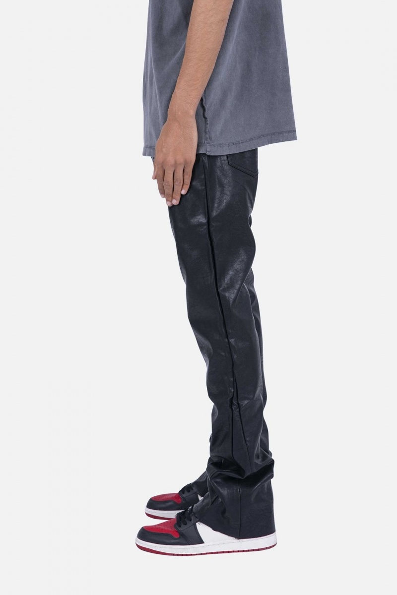 Mnml B169 Leather Flare Pants Flare Denim Black | FJ67-H9UQ