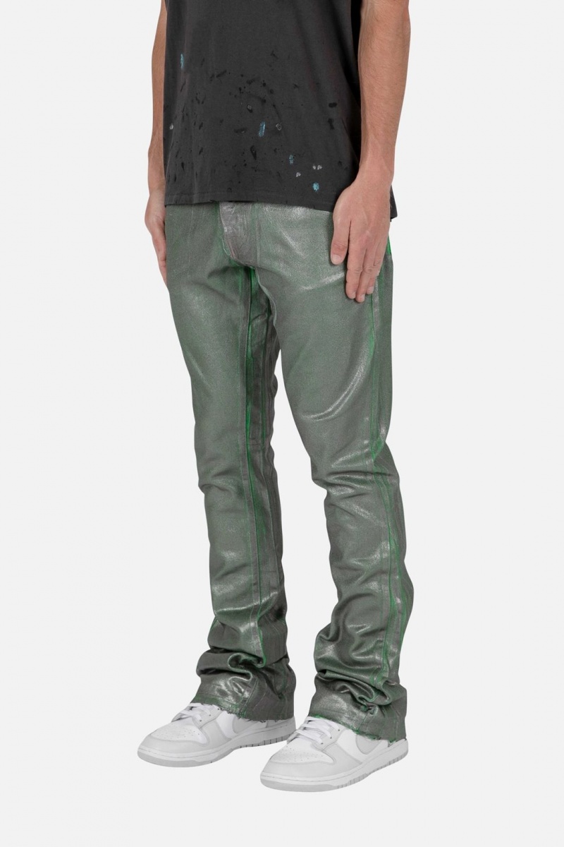 Mnml B427 Metallic Flare Denim Flare Denim Green | EJ43-X7JO